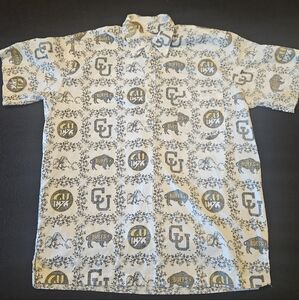 COLORADO BUFFALOES HAWAIIAN SHIRT REVERSE PRINT 'COLORADO PRIDE' SIZE: LARGE
